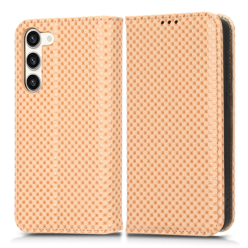 For Samsung Galaxy S23 Grid Texture PU Leather Stand Case Magnetic Auto-absorbed Phone Wallet Cover For Samsung Galaxy S23 Grid Texture PU Leather Stand Case Magnetic Auto-absorbed Phone Wallet Cover